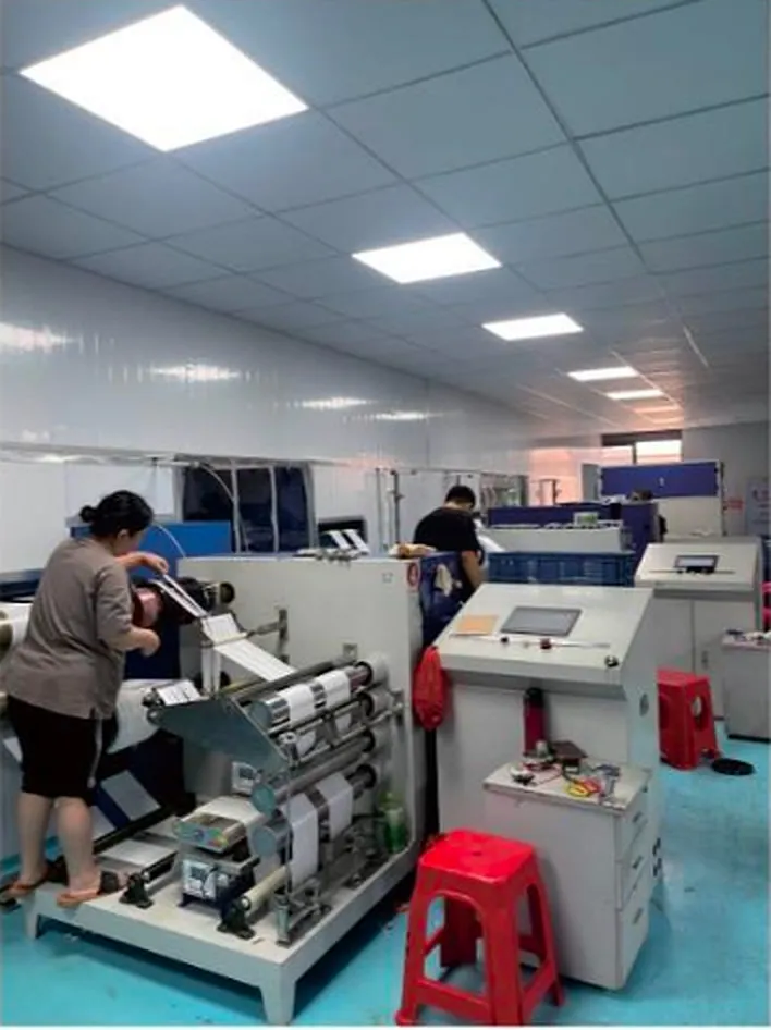 PTFE tape slitting machine in factory workshop